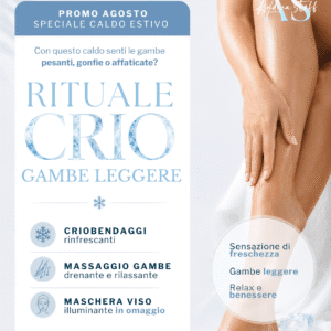Rituale CRIO Gambe Leggere – Criobendaggi, Massaggio Gambe e Rituale Viso
